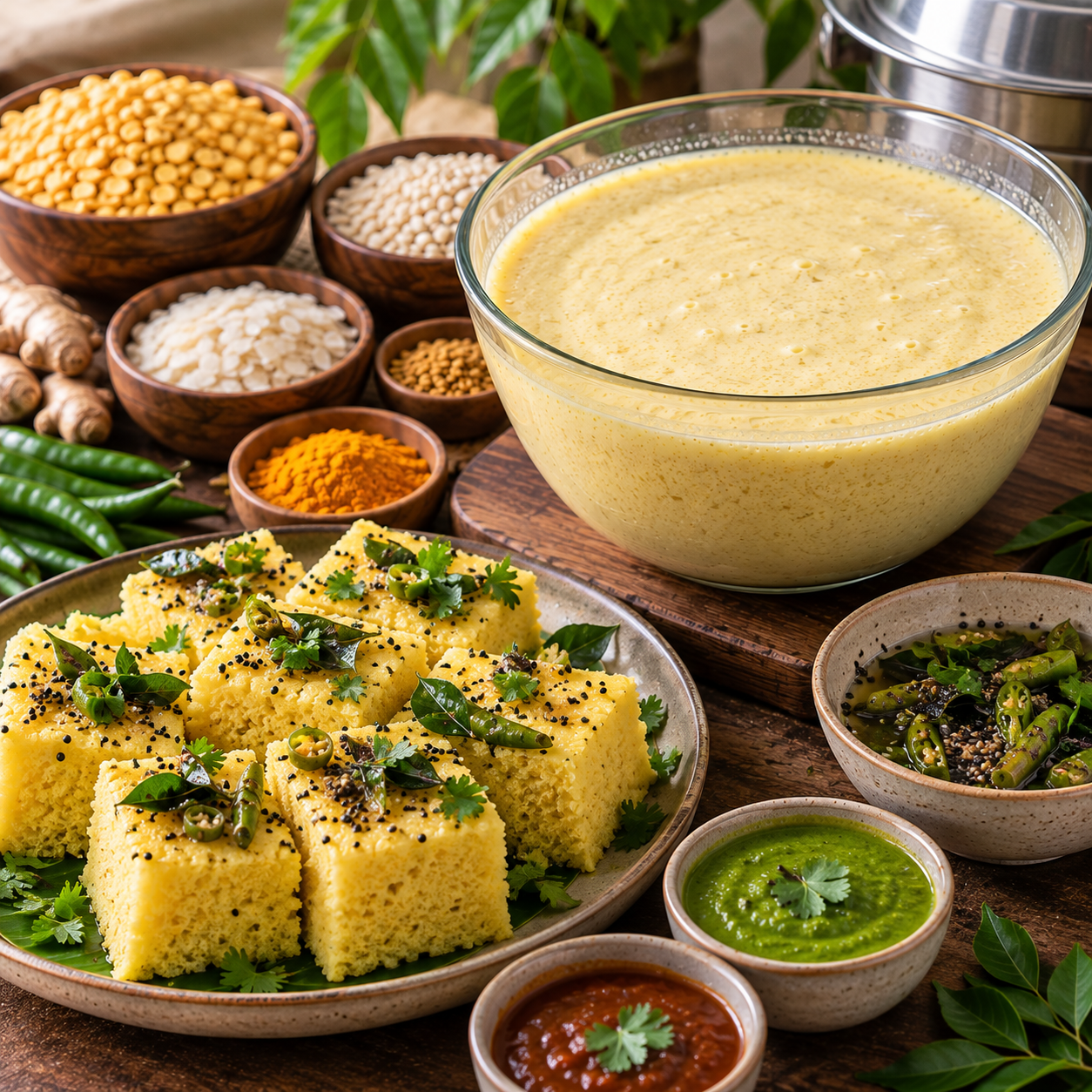 Healthy Fermented Dhokla